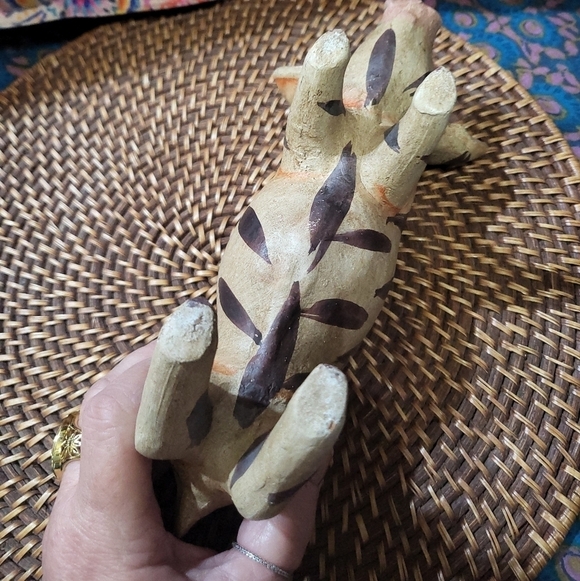 Vintage Hand Painted Artsy Unique Pig Piggy Bank Estate Item Pottery Terracotta - Picture 6 of 10